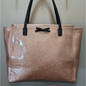 Kate Spade Mavis Street Taden Large Pink Glitter Tote Bag